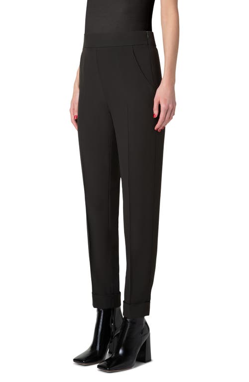 Shop Akris Chris Cuffed Crepe Pants In Kale Green