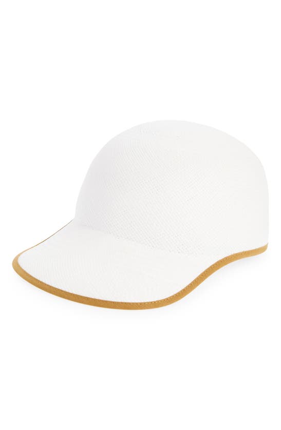 Shop René Mantilla, New York Straw Baseball Cap In Vibrant White