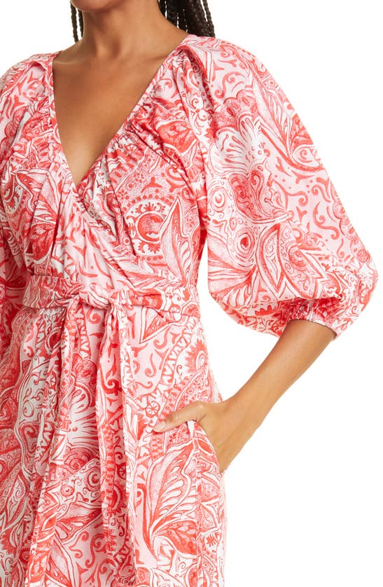 Mara Hoffman Fila Print Organic Cotton Dress In Red Multi
