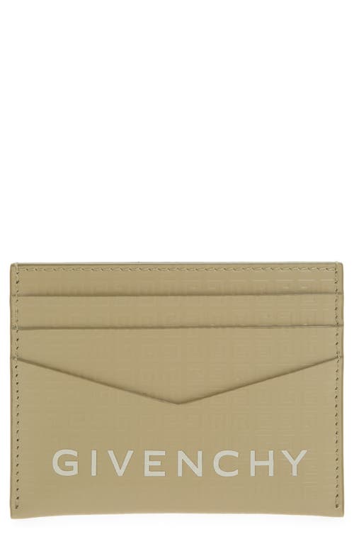 Givenchy 4g-motif Leather Card Case In Khaki