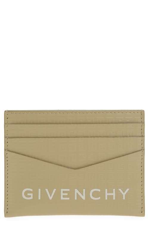 Givenchy 4g-motif Leather Card Case In Khaki