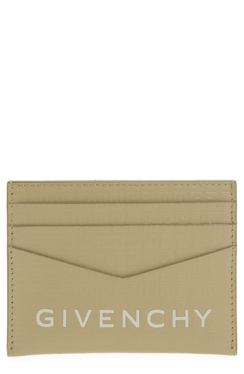 Shop Givenchy 4g-motif Leather Card Case In Khaki