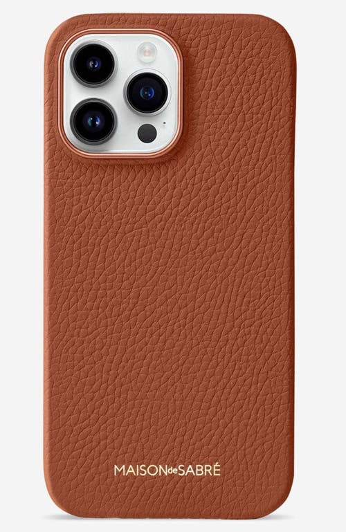 MAISON de SABRÉ Leather Phone Case in Walnut Brown at Nordstrom, Size Iphone 14 Pro Max