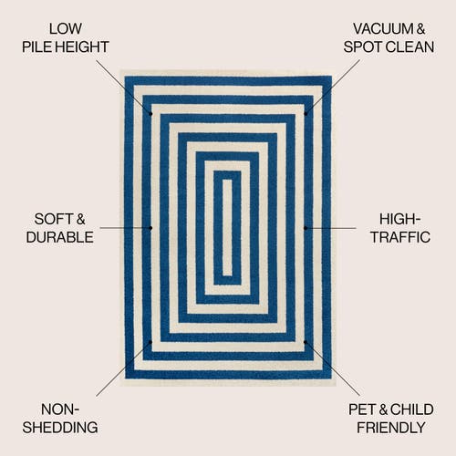 Jonathan Y Bandol Modern Classic Mitre Stripe Area Rug In Navy/ivory