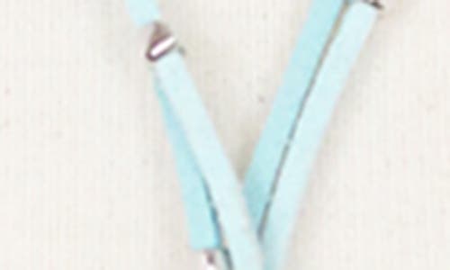Shop Olivia Welles Layered Chain And Suede Lariat Necklace In Silver/aqua