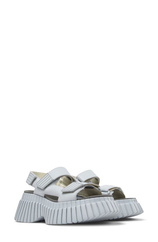 Camper Bcn Platform Sandals In Light Pastel Grey