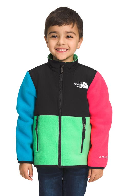 The North Face Kids' Denali Colorblock Fleece Jacket in Chlorophyll Green