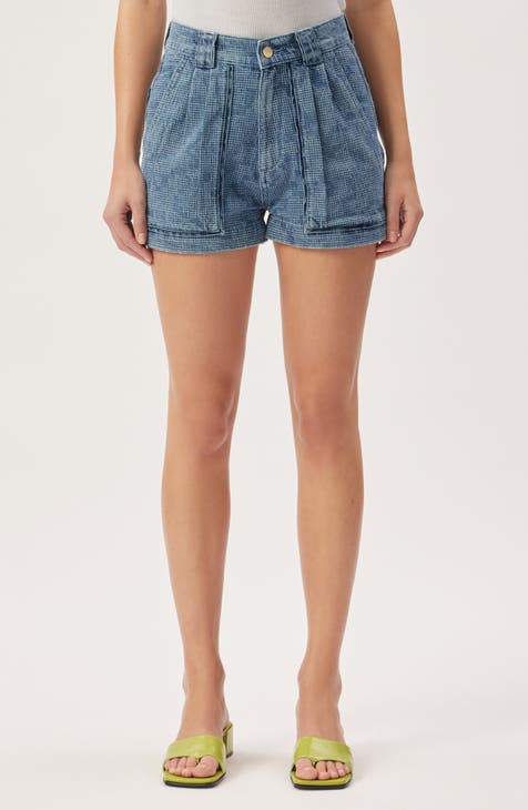 Marie High Waist Denim Shorts (Atlas Laser)