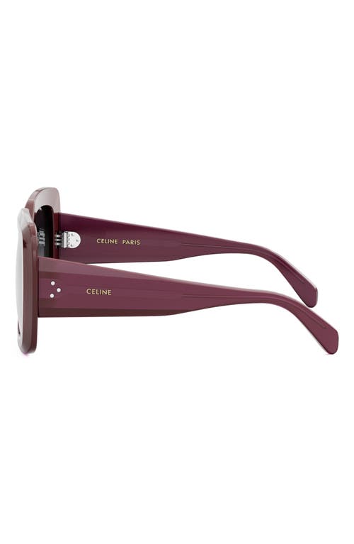 Shop Celine Bold 3 Dots Square Sunglasses In Shiny Bordeaux/smoke