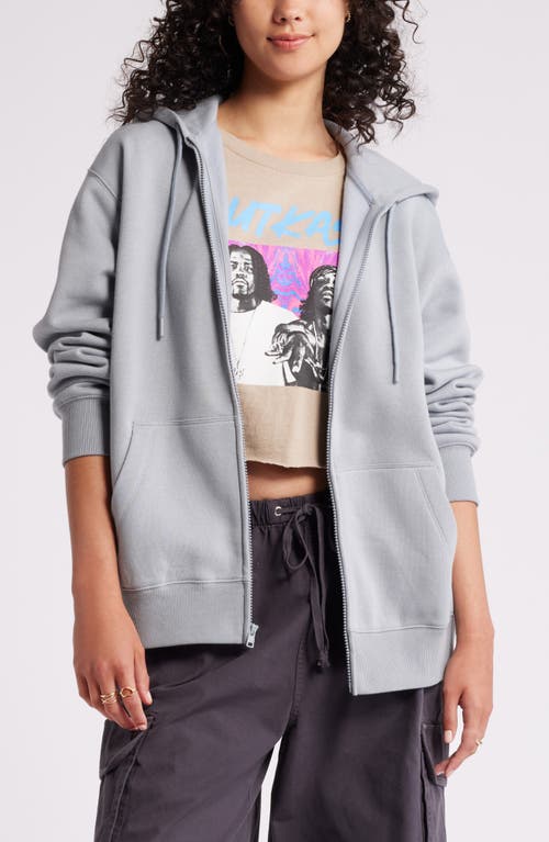 Shop Bp. Oversize Zip Fleece Hoodie In Grey Weathervane