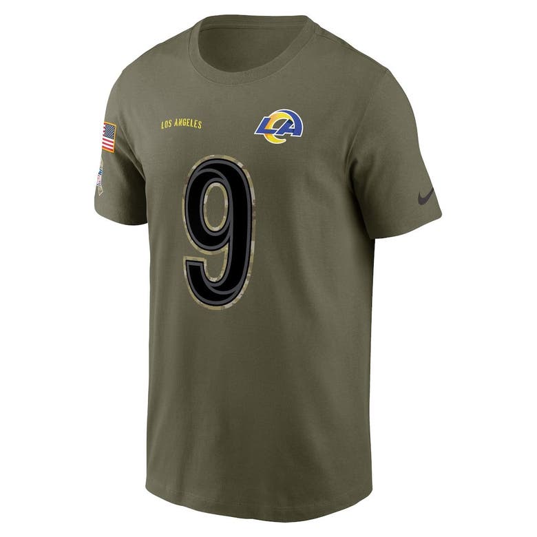 Men's Nike Matthew Stafford Olive Los Angeles Rams 2022 Salute to Service Name & Number T-Shirt Size: Medium