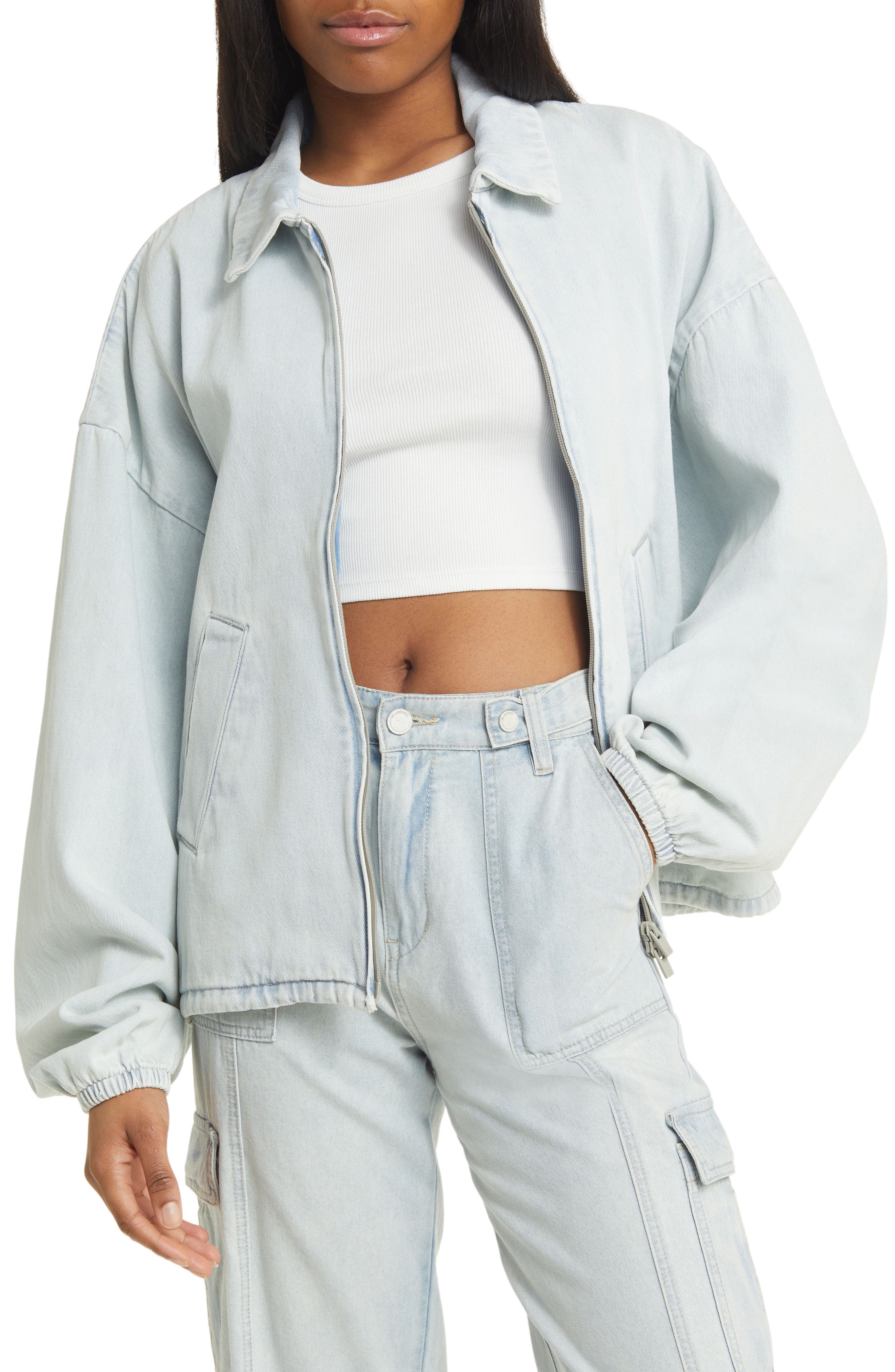 Shell Denim Bomber Jacket