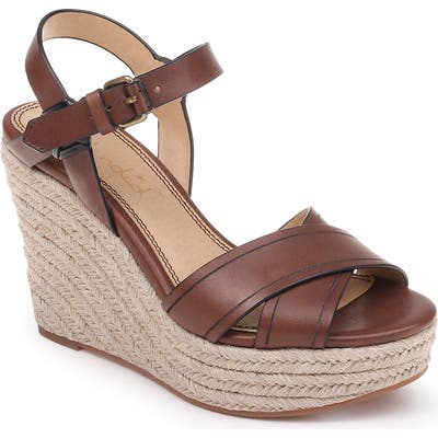 Splendid Taffeta Espadrille Wedge Sandal- Brown