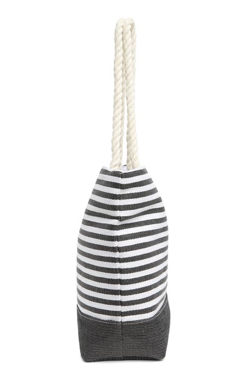 Shop Collection Xiix Striped Tote Bag In Black White