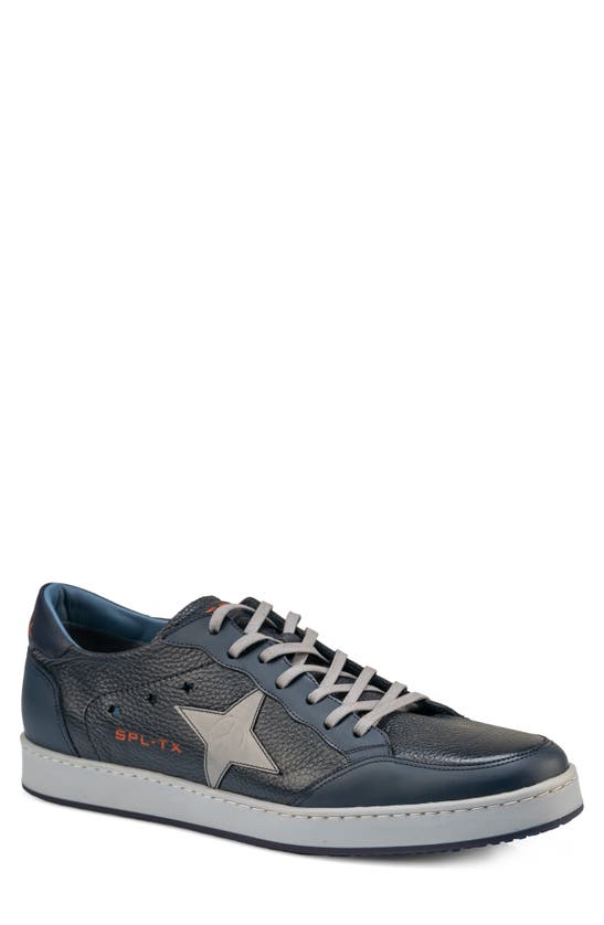 Sepol Estrella Leather Star Sneaker In Navy