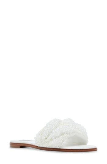 STEVE MADDEN STEVE MADDEN ECSTATIC IMITATION PEARL SLIDE SANDAL