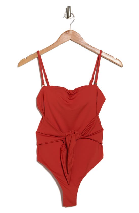 Weworewhat Capri One-piece Swimsuit In Poppy