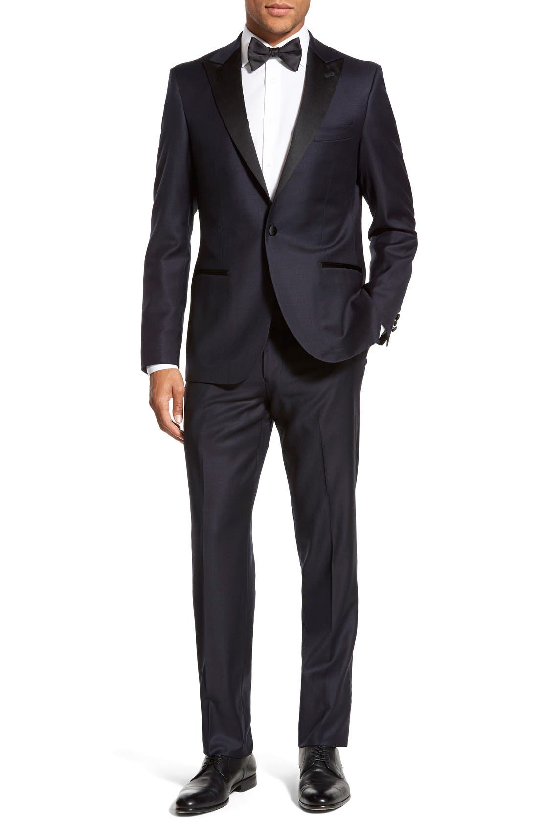 Strong SuitAston' Trim Fit Solid Wool Tuxedo Nordstrom