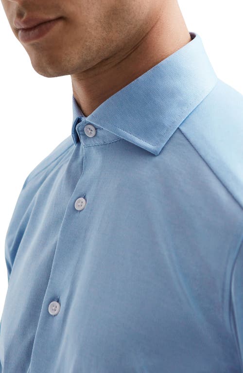 Shop Reiss Nate Solid Button-up Shirt In Soft Blue