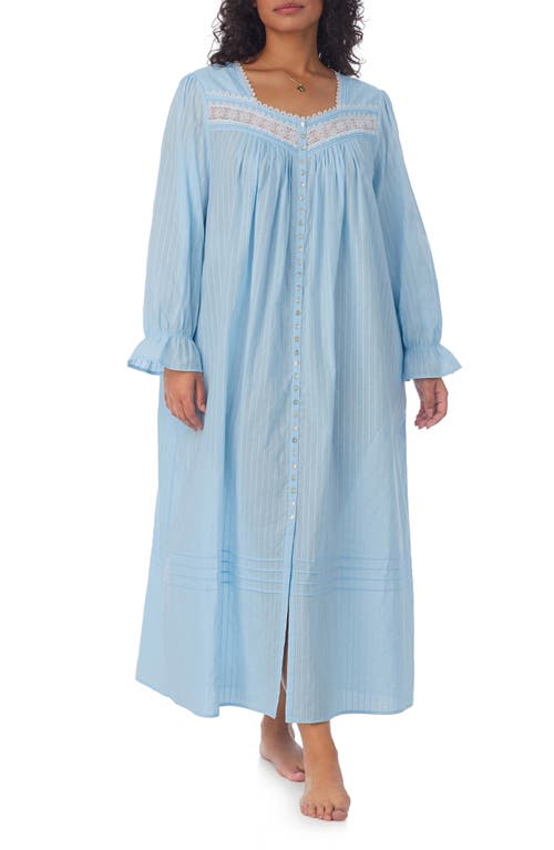 Eileen West Long Sleeve Cotton Ballet Nightgown In Blue
