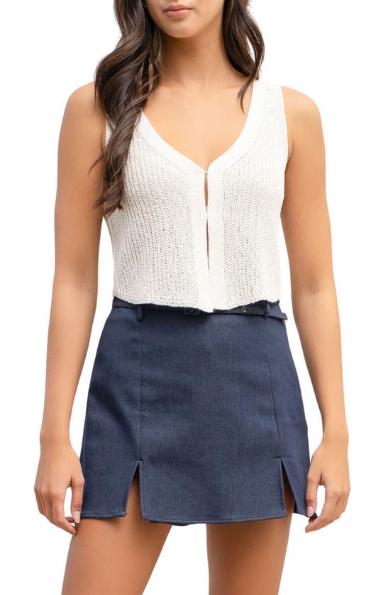 BLU PEPPER BLU PEPPER V-NECK RIBBED TANK