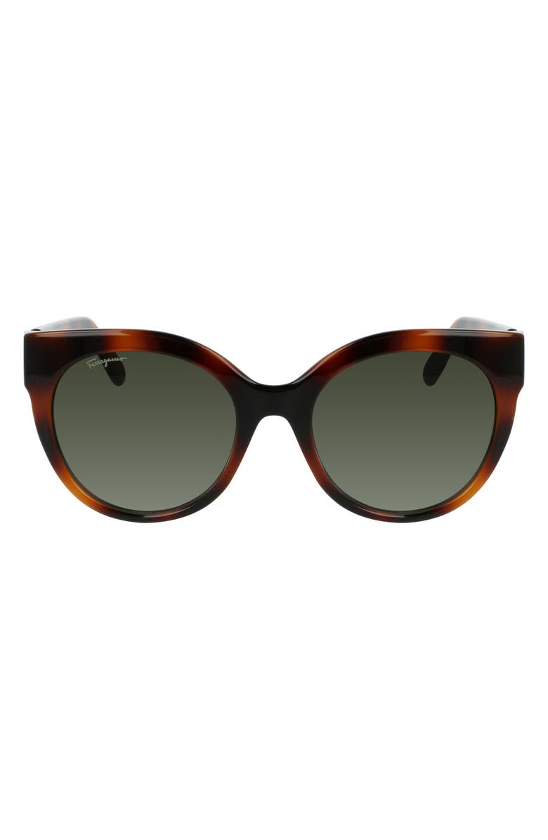 FERRAGAMO Gancini 53mm Round Sunglasses | Nordstrom