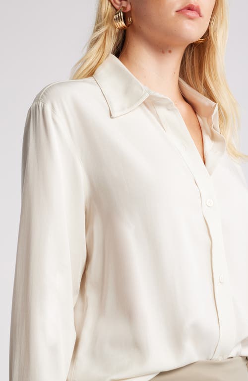 Shop Open Edit Relaxed Fit Long Sleeve Button-up Shirt In Ivory Dove