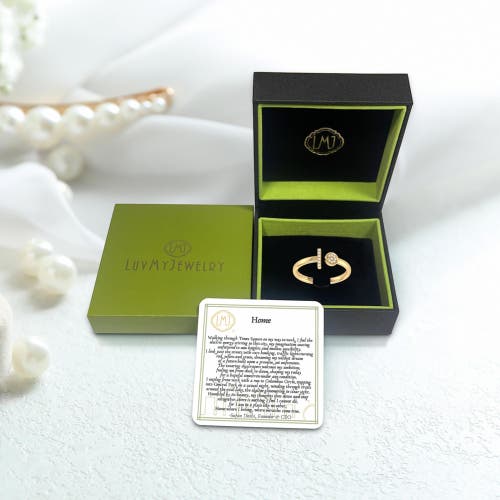 Luvmyjewelry Pac Man Lane Sterling Silver Diamond Open Ring In 14kt Gold Vermeil On Sterling