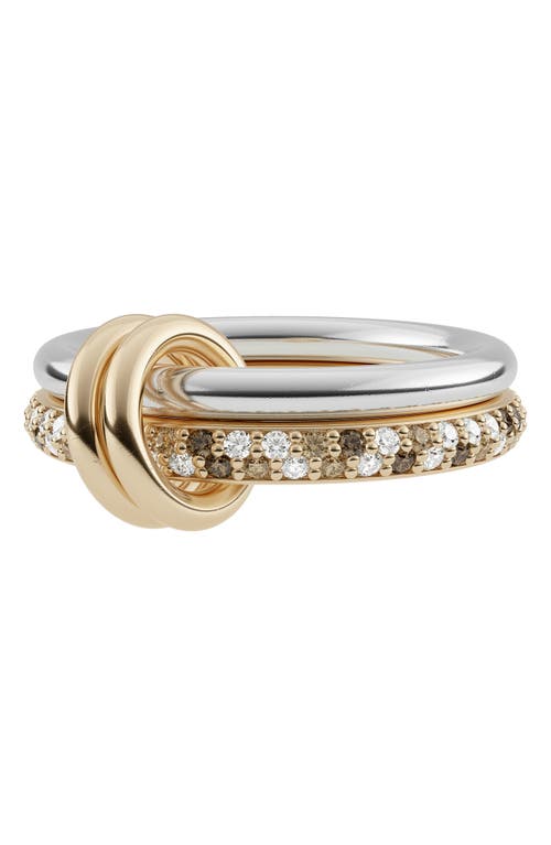 Spinelli Kilcollin Petite Virgo Pavé Diamond Linked Rings in Sterling Silver/Yellow Gold at Nordstrom, Size 7