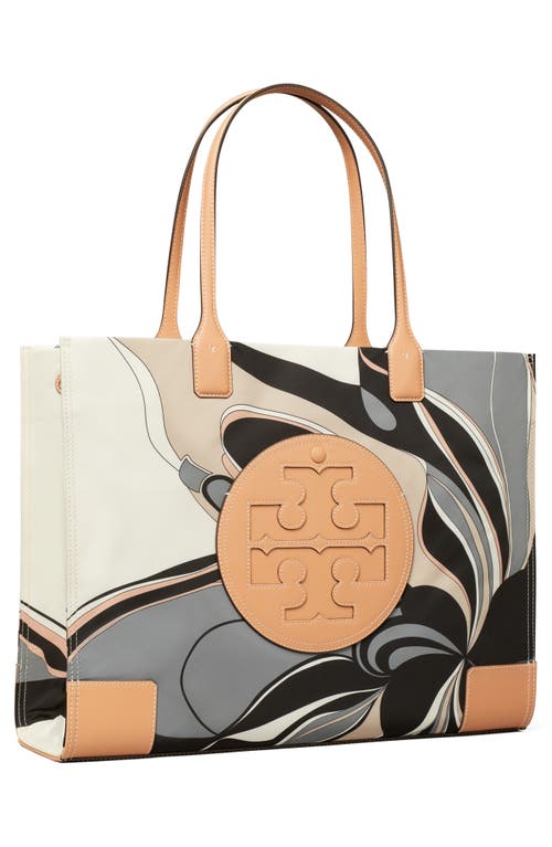 Shop Tory Burch Ella Print Tote In Neutral Tulip Swirl