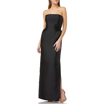 Kay Unger Strapless Mikado Evening Dress, Black