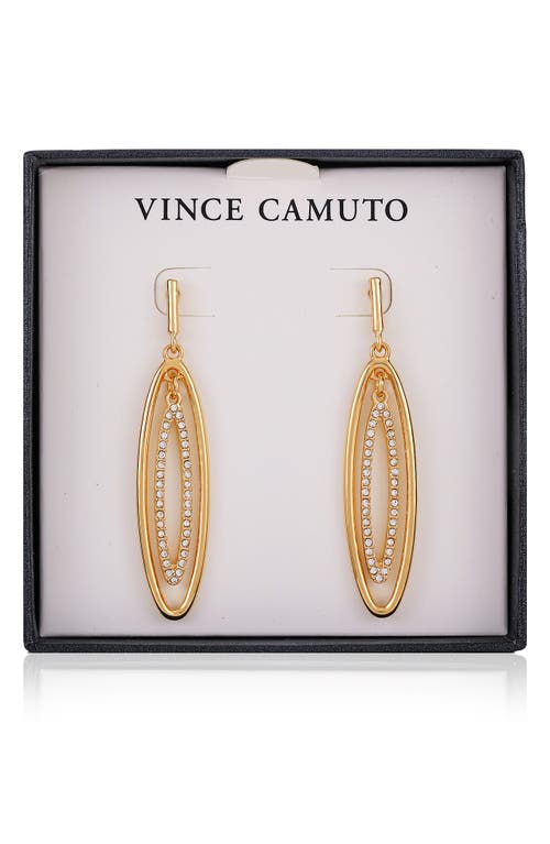 Vince Camuto Crystal Linear Drop Earrings In Gold Tone