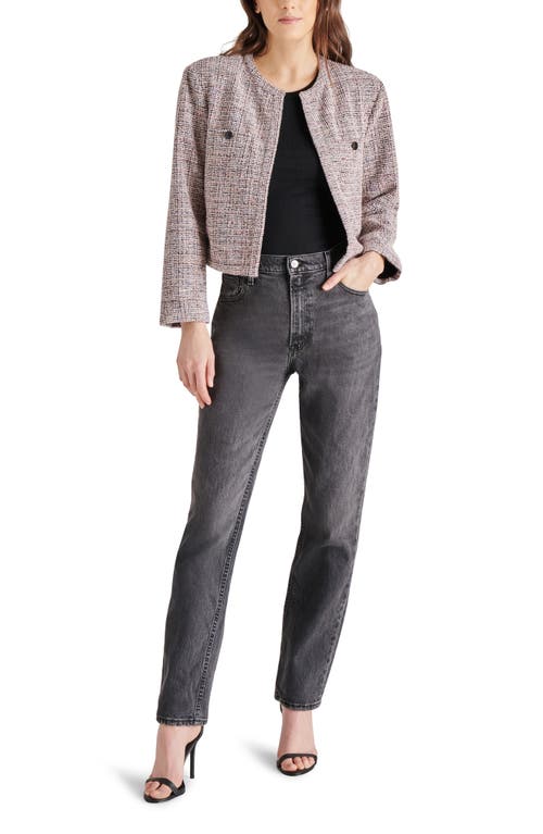 Shop Steve Madden Manon Tweed Crop Jacket In Multi Purple