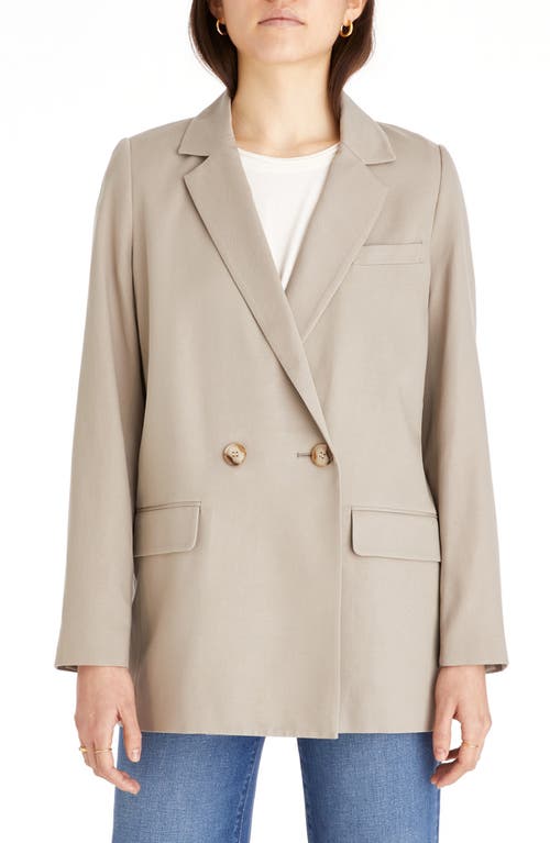 Madewell Caldwell Drapeweave Double Breasted Blazer in Pumice