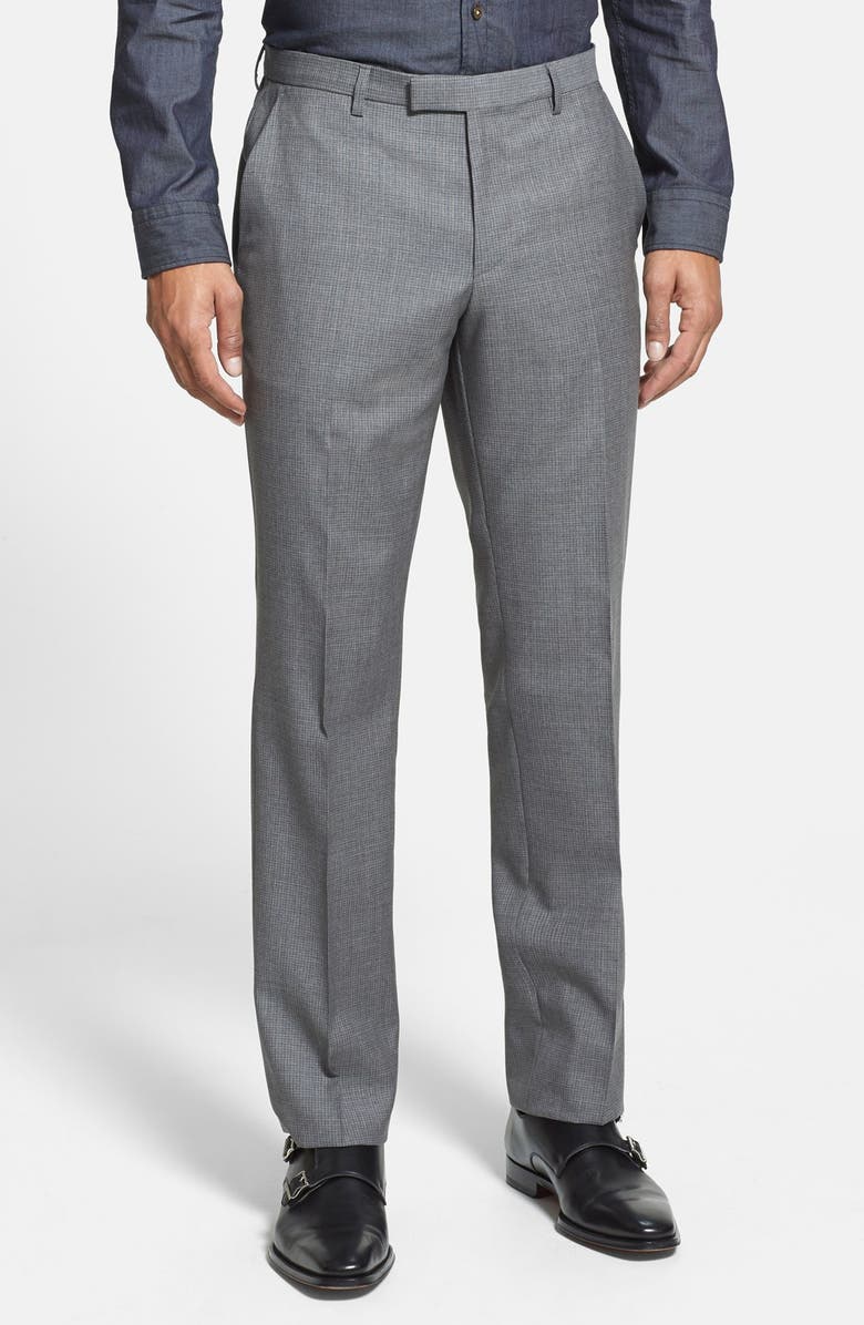 BOSS 'Sharp' Flat Front Check Trousers | Nordstrom