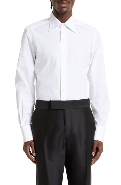 TOM FORD Slim Fit Poplin Button-Up Shirt Optical White at Nordstrom, Eu