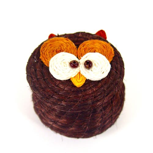 Shop Mbare Animal Lidded Basket In Owl