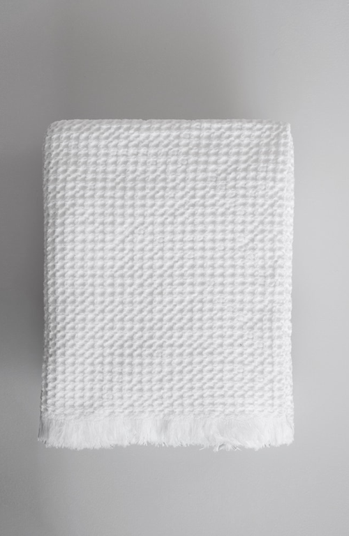 Mungo Organic Belgian Waffle Bath Sheet In White