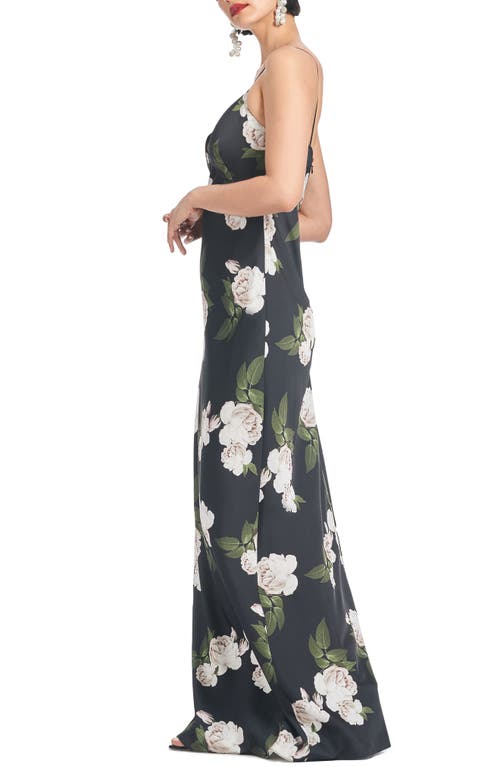 Shop Sachin & Babi Alta Floral A-line Gown In Obsidian Blooms