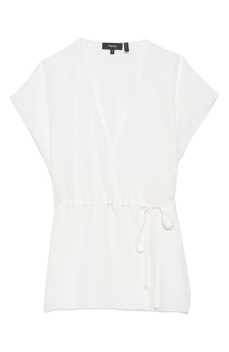 Theory Short Sleeve Silk Wrap Top Nordstrom Theory Short Sleeve Silk Wrap Top Nordstrom