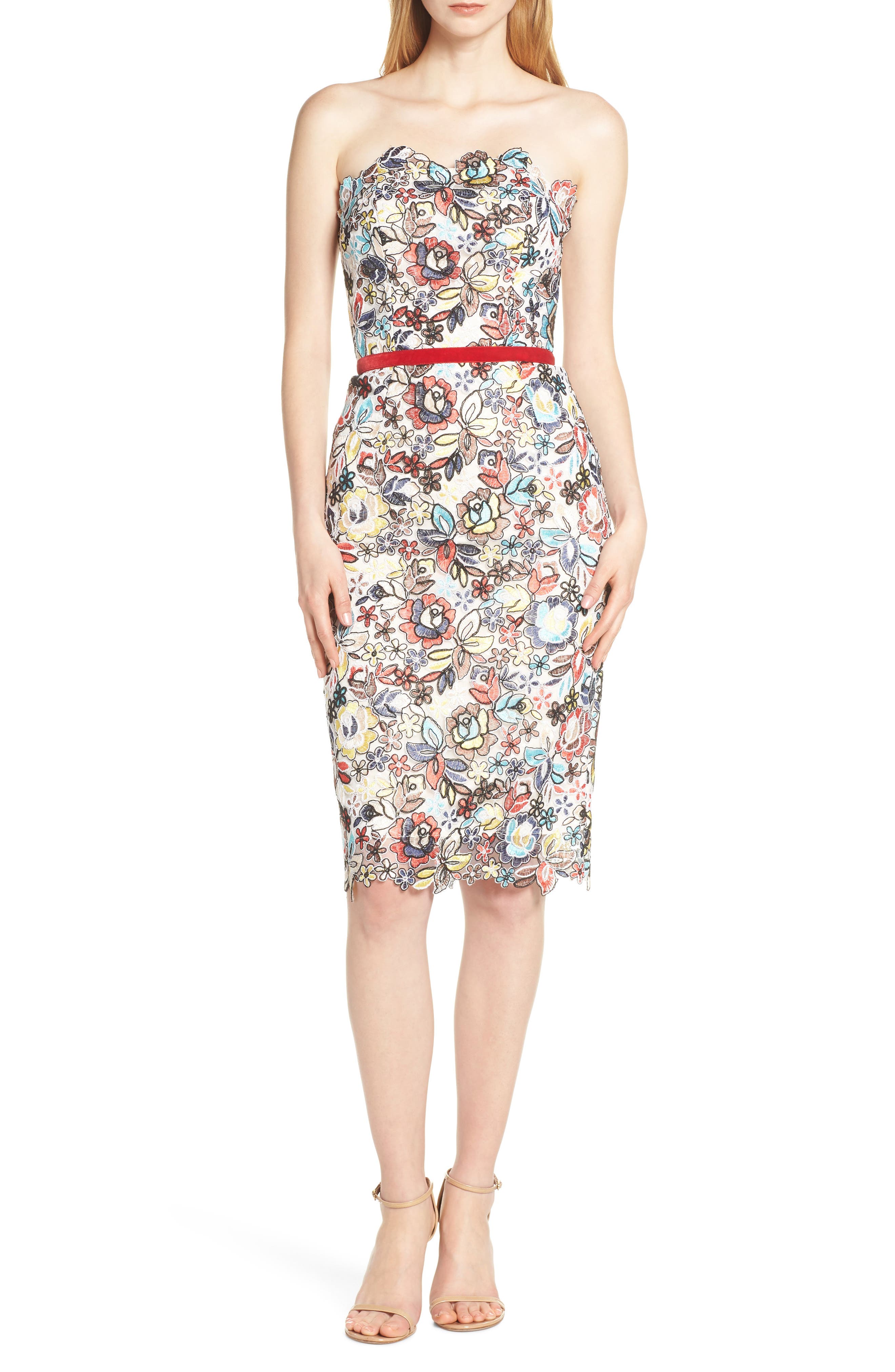 Bronx And Banco Maria Blanc Strapless Pencil Dress, White