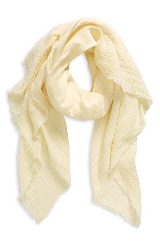 Shop Nordstrom Cotton Crinkle Scarf In Yellow French Combo
