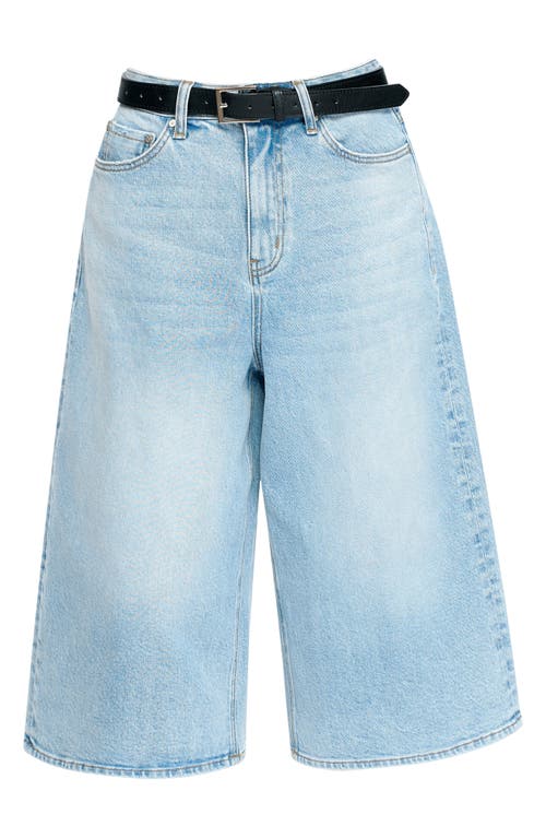 Shop Bayeas Timothy Denim Bermuda Shorts In Cornflower Azure