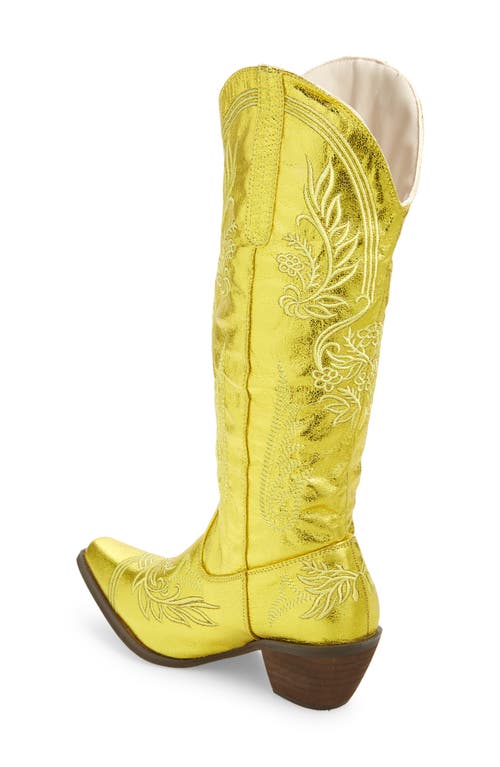 Shop Azalea Wang Ayanna Western Boot In Gold