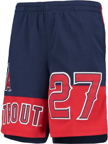 Outerstuff Youth Mike Trout Navy Los Angeles Angels Pandemonium Name &  Number Shorts