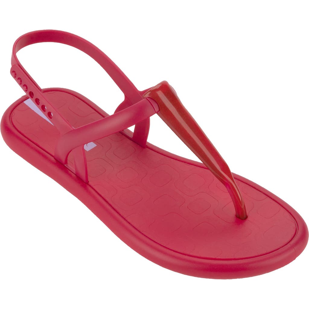 Ipanema Glossy Sandal In Red/transparent Red