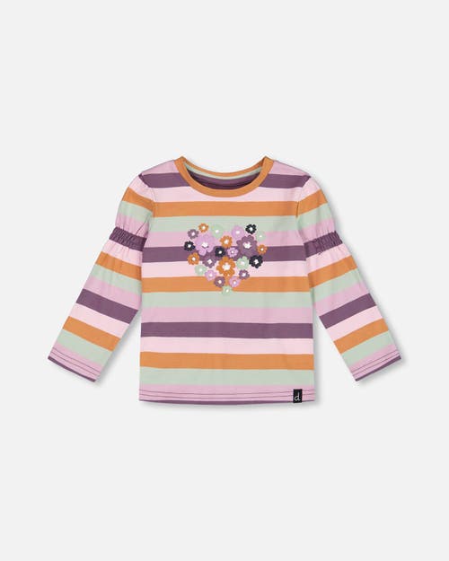 DEUX PAR DEUX DEUX PAR DEUX LITTLE GIRL'S PRINTED T-SHIRT MULTICOLOR STRIPE 