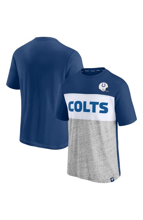 FANATICS Men's Fanatics Branded Royal/Heathered Gray Indianapolis Colts  Throwback Colorblock T-Shirt