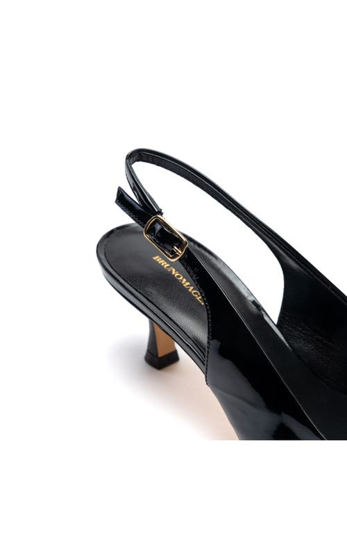 Shop Bruno Magli Palerma Pointed Toe Kitten Heel Slingback Pump In Black Patent