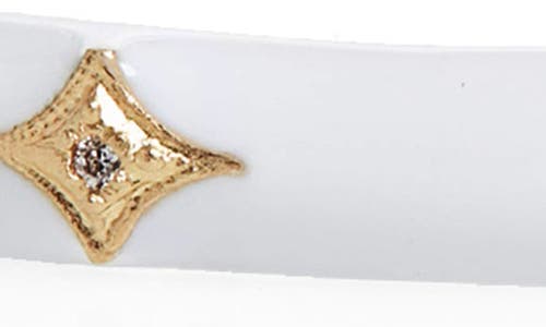 Armenta Old World Enamel Bangle In White/blackened Silver/gold